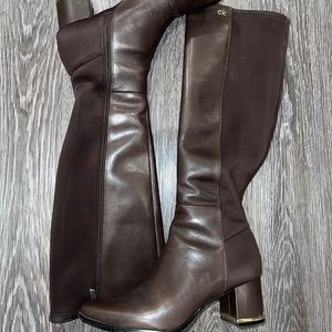 Calvin Klein Freeda Cow Boot in Coffee Bean Size 7